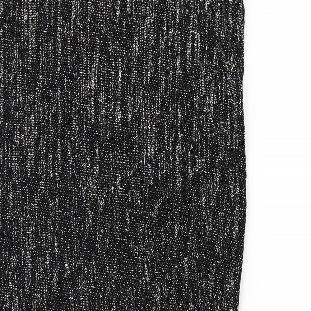 River Island Womens Black Nylon Straight & Pencil Skirt Size 6