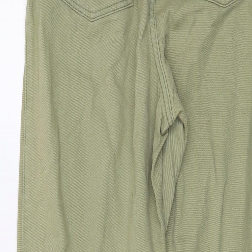 H&M Womens Green Cotton Straight Jeans Size 6 L27 in Regular Button
