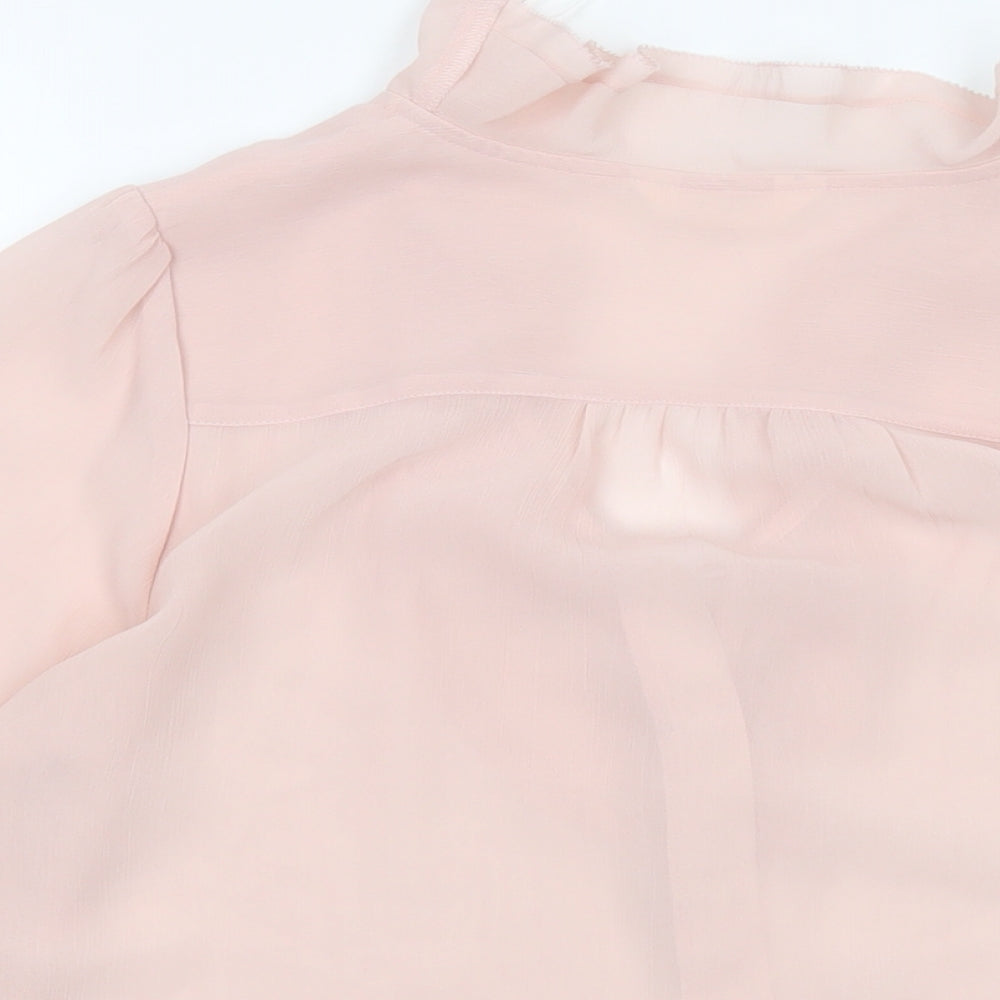 Per Una Womens Pink Polyester Basic Blouse Size 8 V-Neck