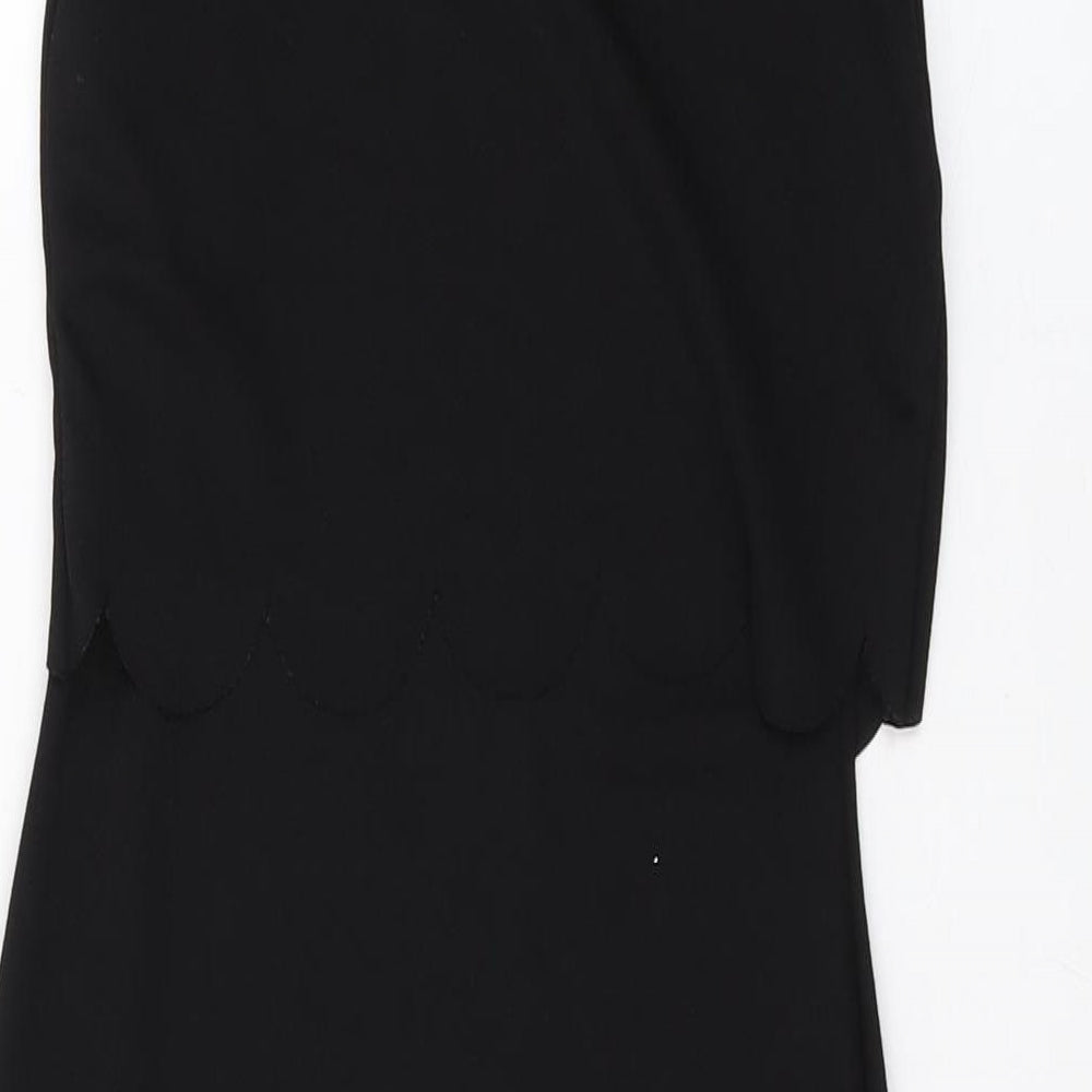 Boohoo Womens Black Polyester Mini Size 6 Round Neck Pullover