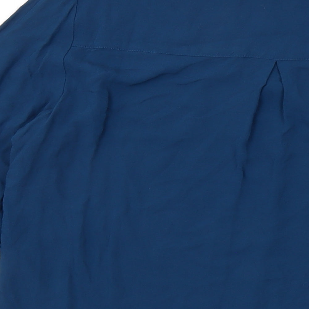 Object Womens Blue Viscose Basic Blouse Size 12 V-Neck