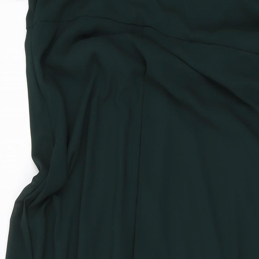 Folkster Womens Green Polyester A-Line Size L V-Neck Zip