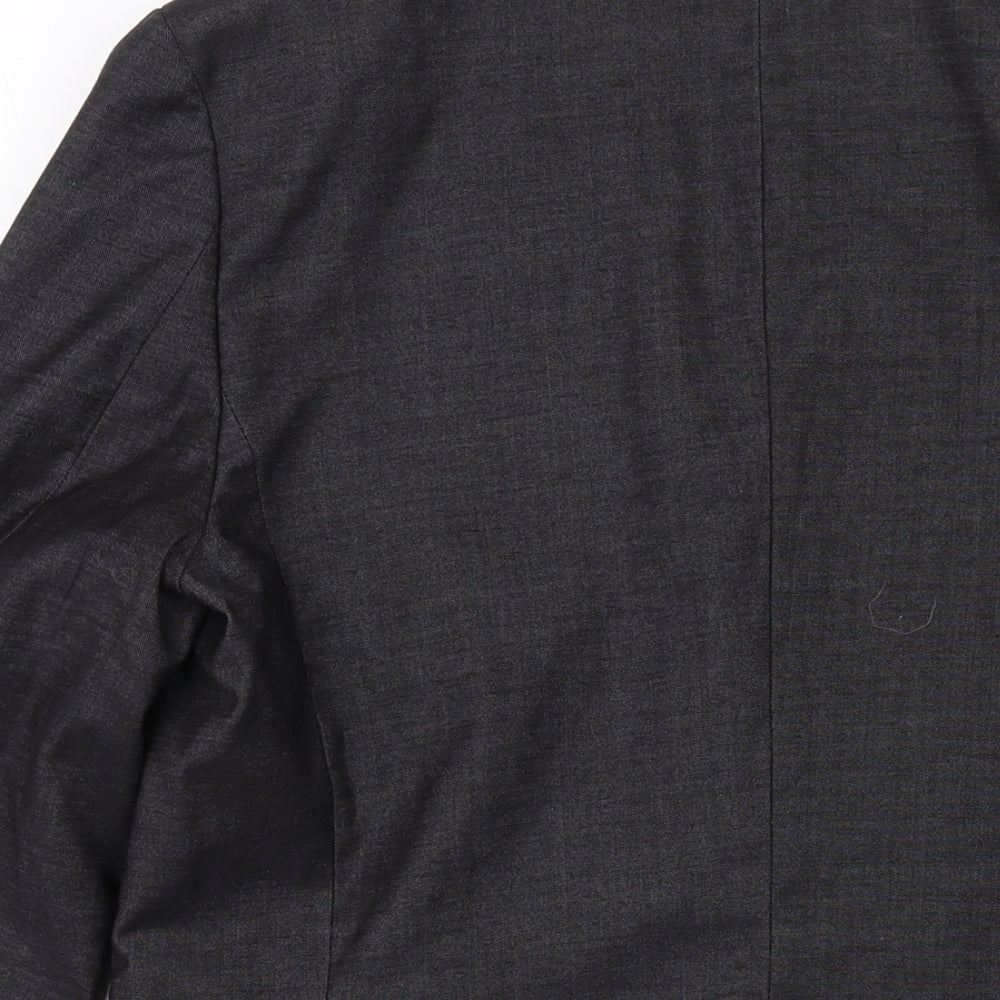 H&M Mens Grey Polyester Jacket Suit Jacket Size 38 Regular