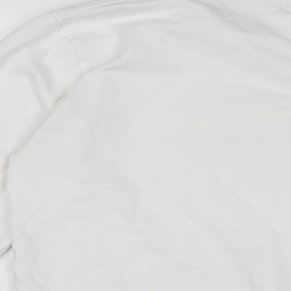 PRETTYLITTLETHING Womens White Cotton Pullover Sweatshirt Size XS Pullover