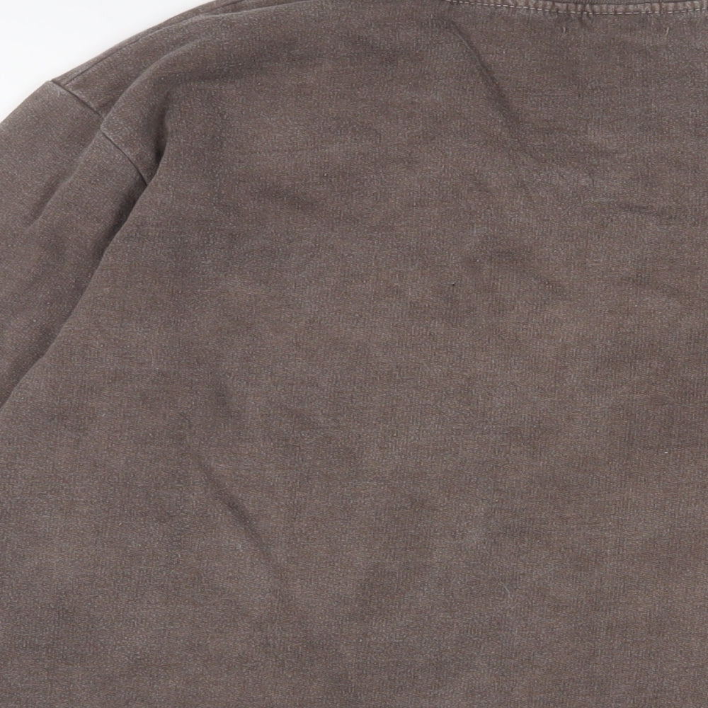 PRETTYLITTLETHING Womens Brown Cotton Pullover Sweatshirt Size S Pullover
