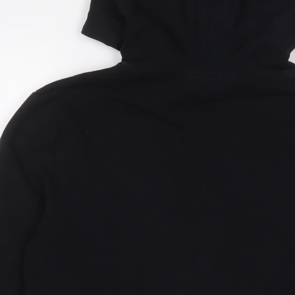 ASOS Womens Black Cotton Full Zip Hoodie Size M Zip