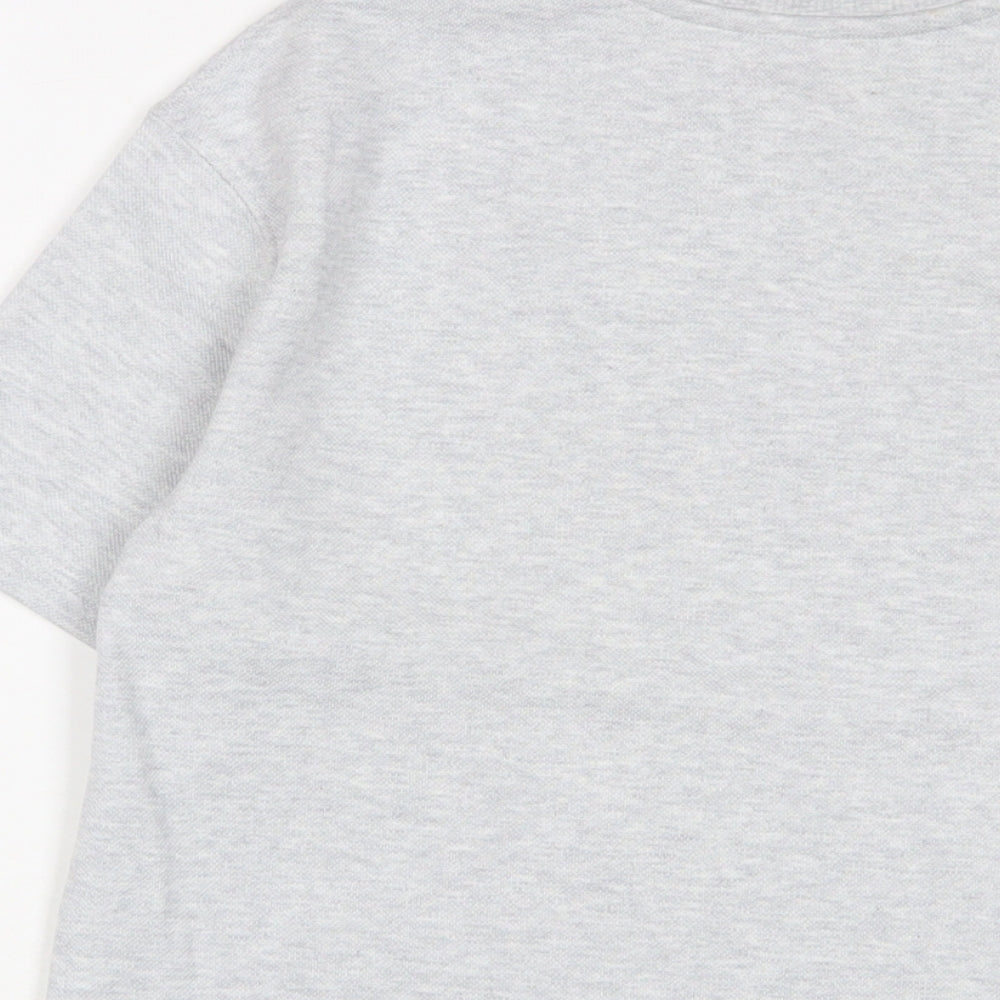 Marks & Spencer Boys Grey Cotton Basic T-Shirt Size 9-10 Years Crew Neck Pullover