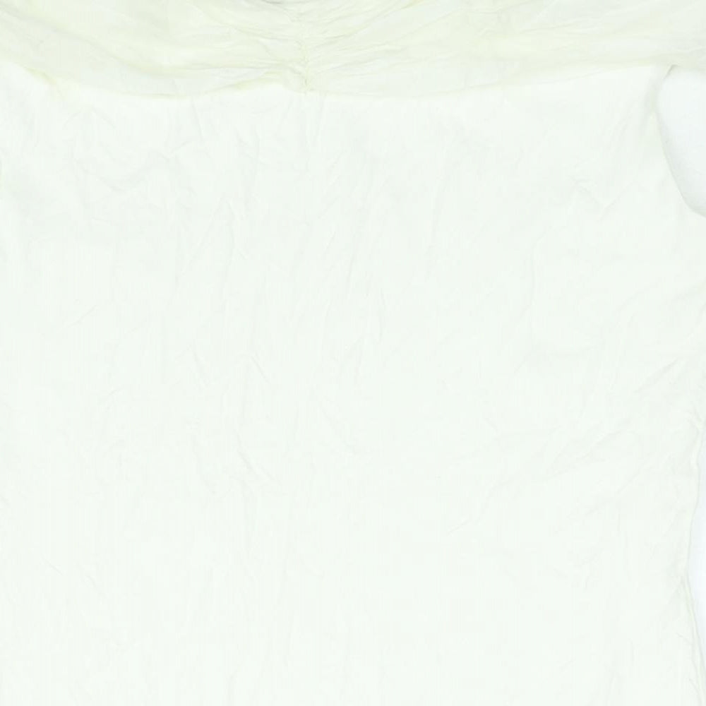 Principles Womens White Viscose Basic Blouse Size 14 Boat Neck - Tie