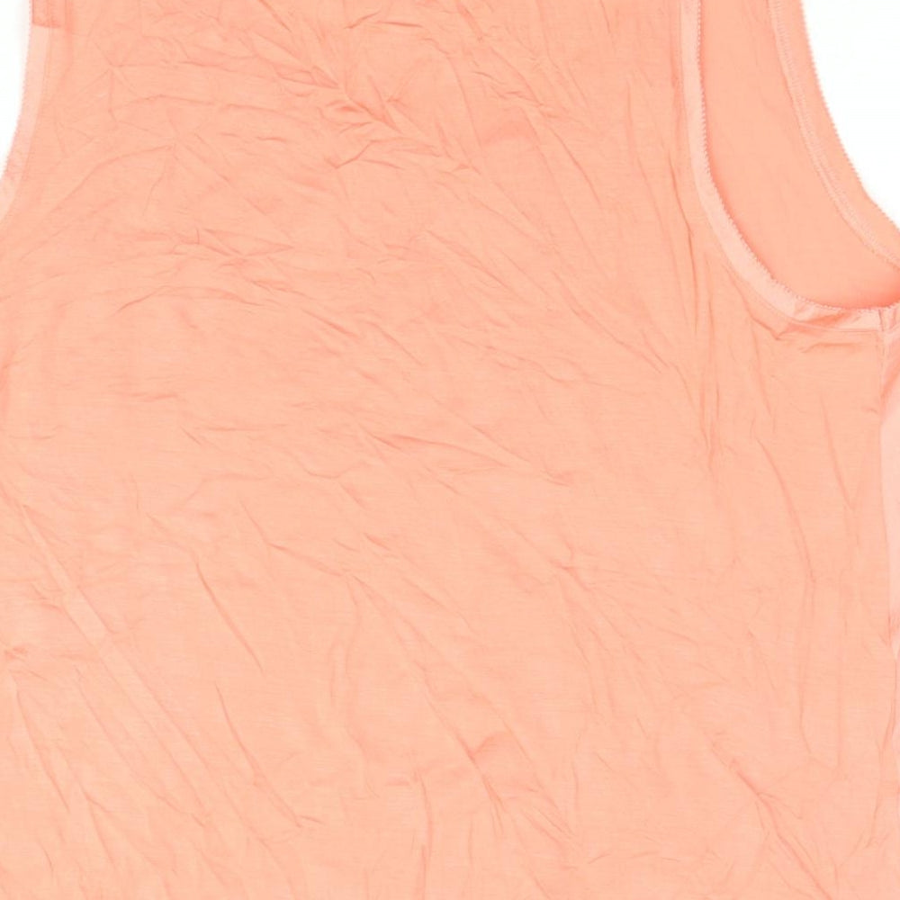 Marks & Spencer Womens Pink Polyester Camisole Blouse Size 12 Scoop Neck
