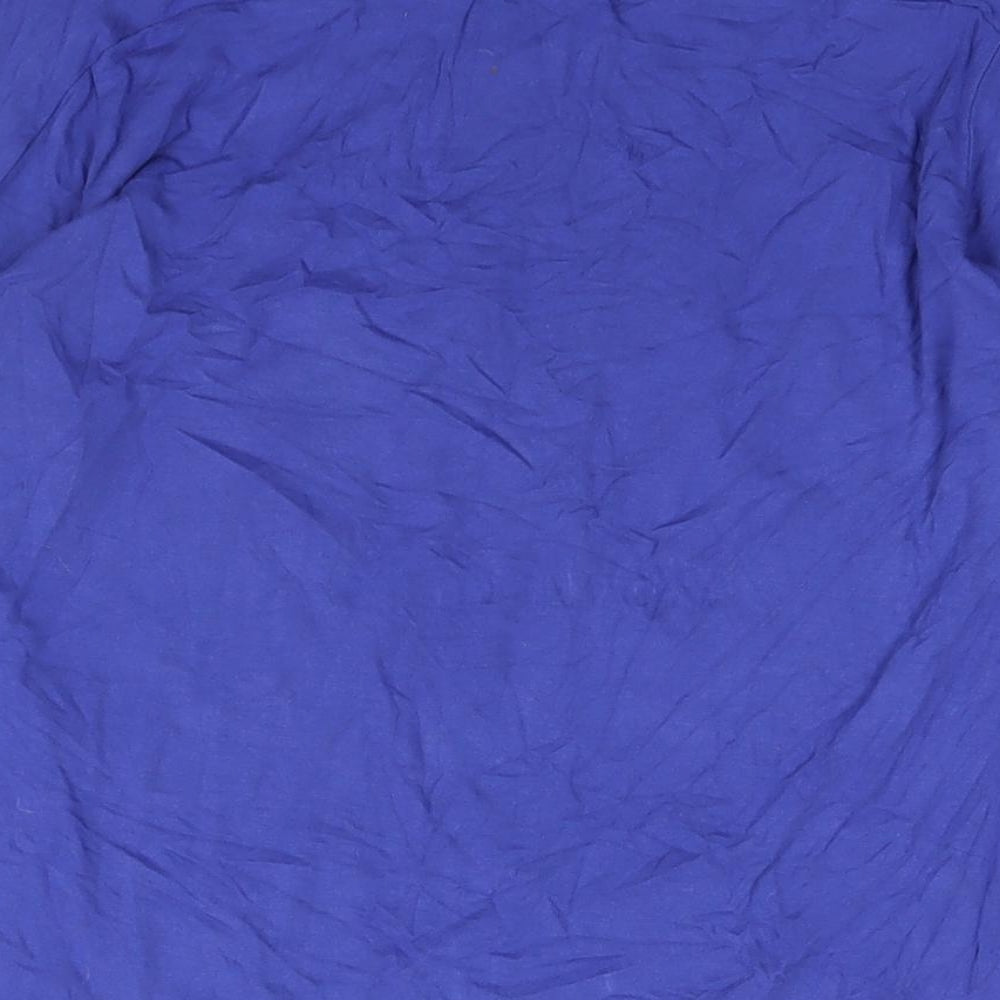 Marks and Womens Blue Viscose Basic Blouse Size 14 Square Neck