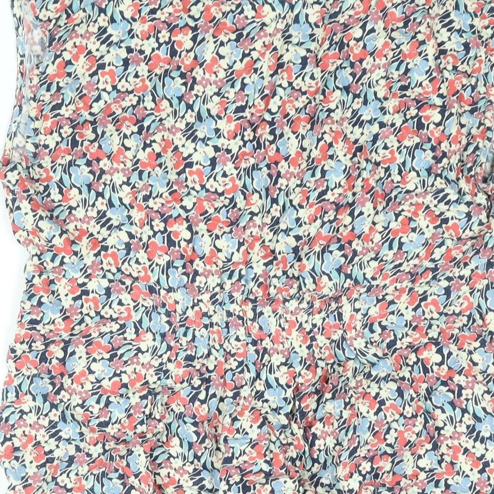Jopules Womens Multicoloured Floral Viscose Mini Size 14 V-Neck Pullover