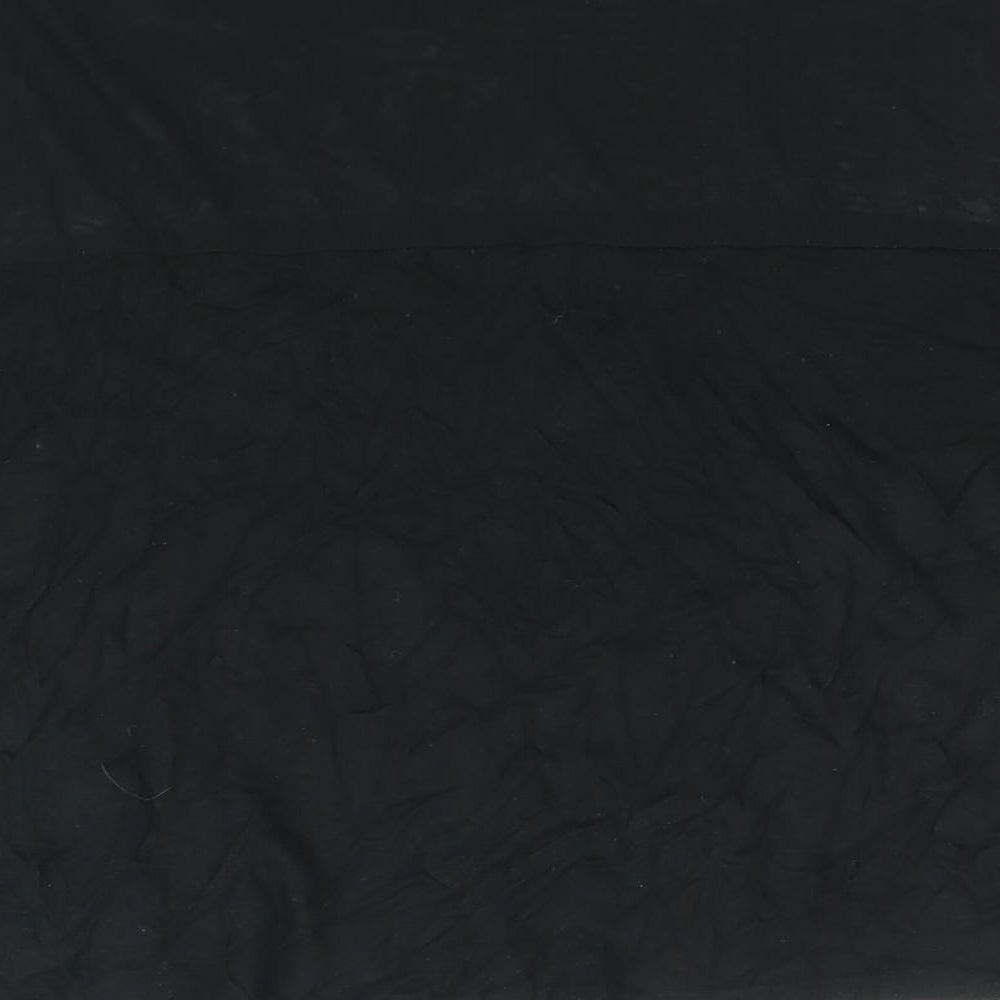 Divided by H&M Womens Black Viscose Cropped Blouse Size M Round Neck - Mesh Panel
