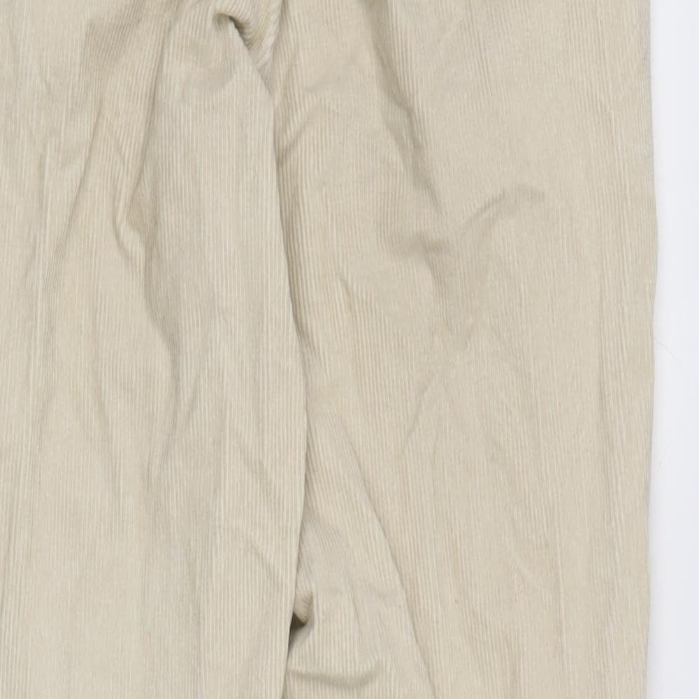 Uniqlo Mens Ivory Cotton Trousers Size 30 in L26 in Regular Zip
