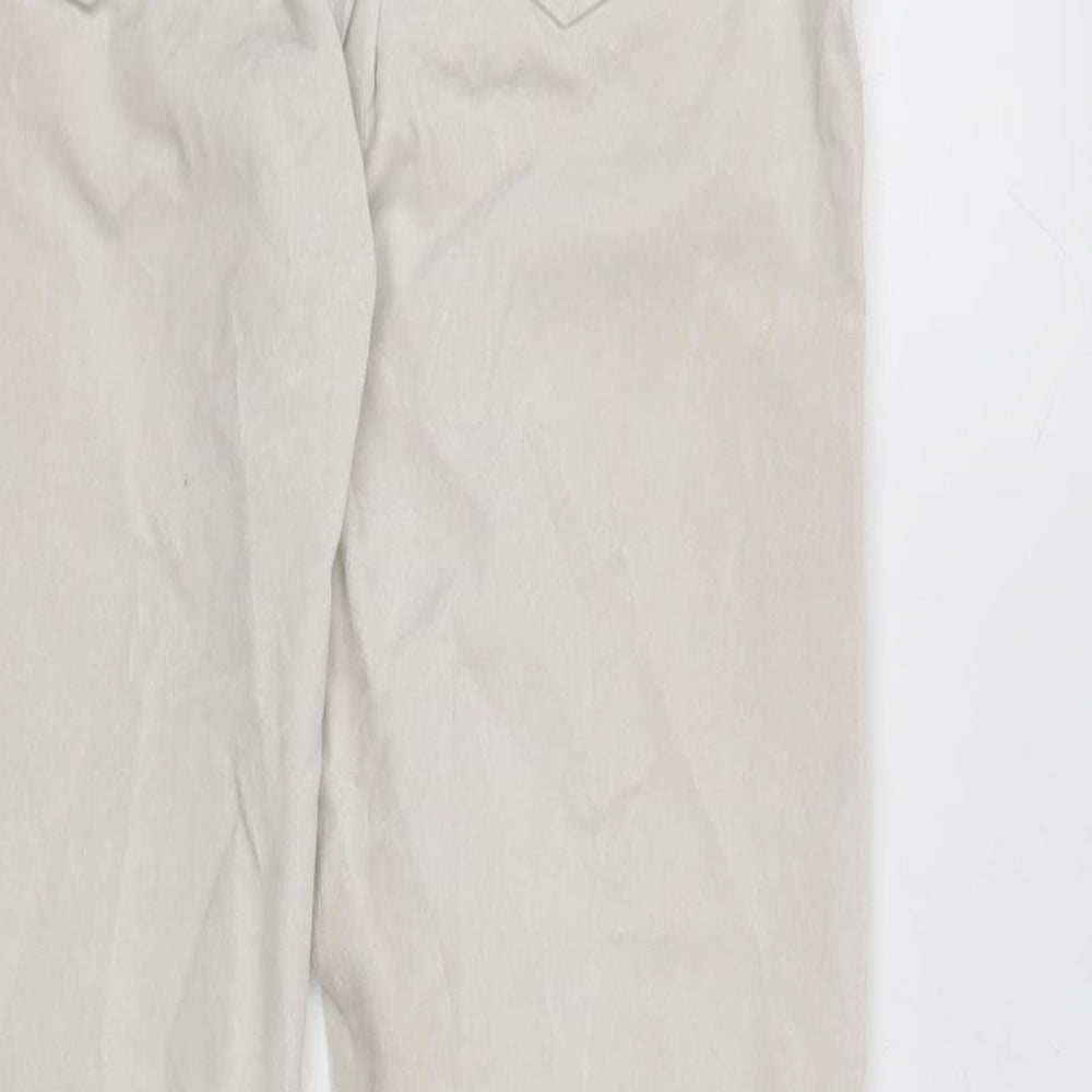 Gap Womens Ivory Polyester Trousers Size 8 L25.5 in Regular Zip