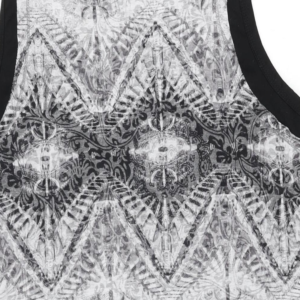 Apricot Womens Black Geometric Polyester Shift Size 14 Round Neck Pullover