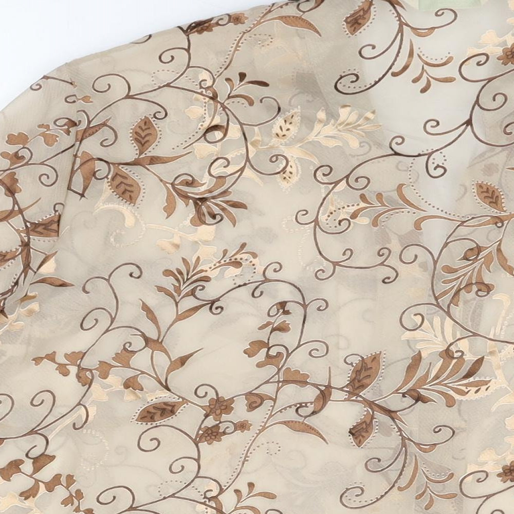 Marks & Spencer Womens Beige Floral Polyester Basic Button-Up Size 20 Collared