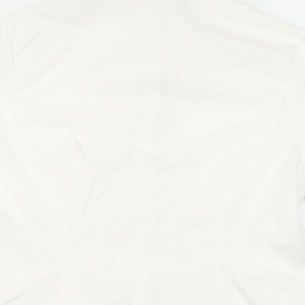 Marks & Spencer Womens White Polyester Basic Button-Up Size 14 Collared