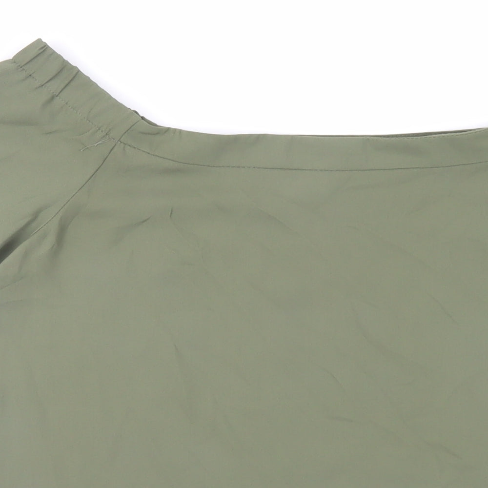 New Look Womens Green Polyester Basic Blouse Size 8 Off the Shoulder