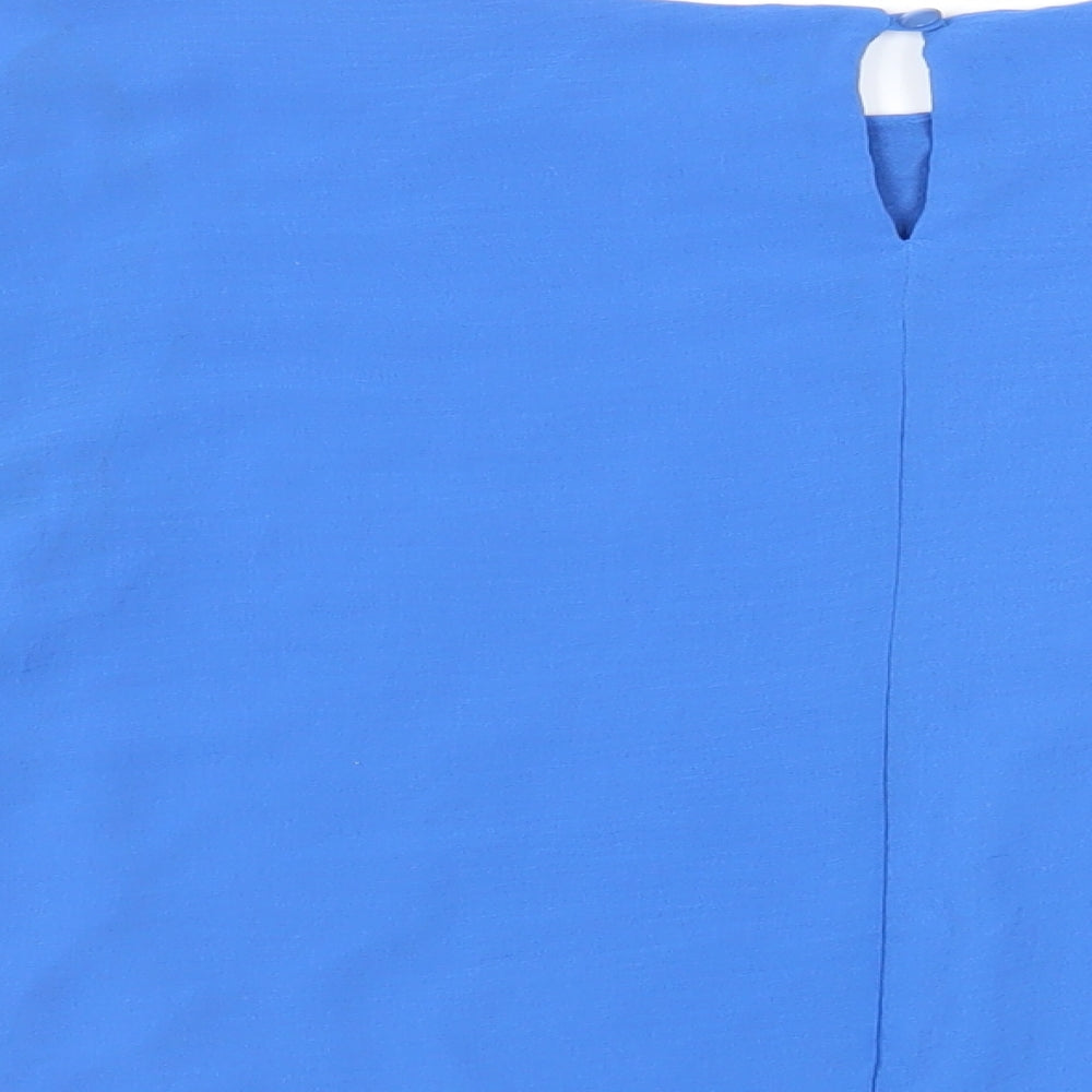 Roman Womens Blue Polyester Basic Blouse Size 16 Boat Neck - Cold Shoulder