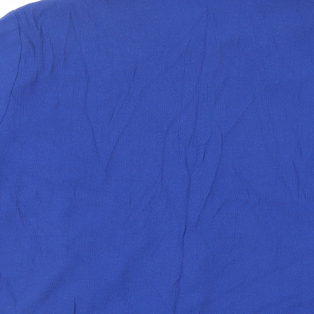 Best Basics Womens Blue Viscose Basic Button-Up Size 18 Collared - Embroidered