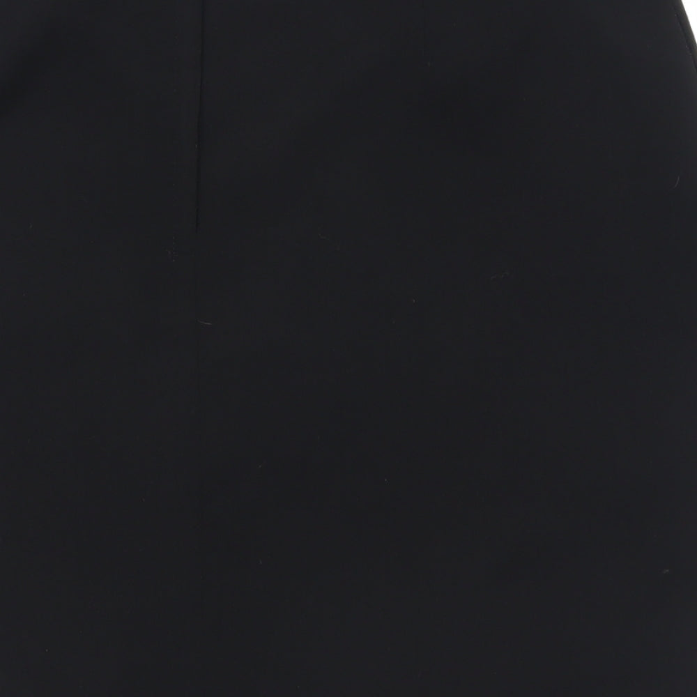 AMARANTO Womens Black Polyester Straight & Pencil Skirt Size 16 Zip