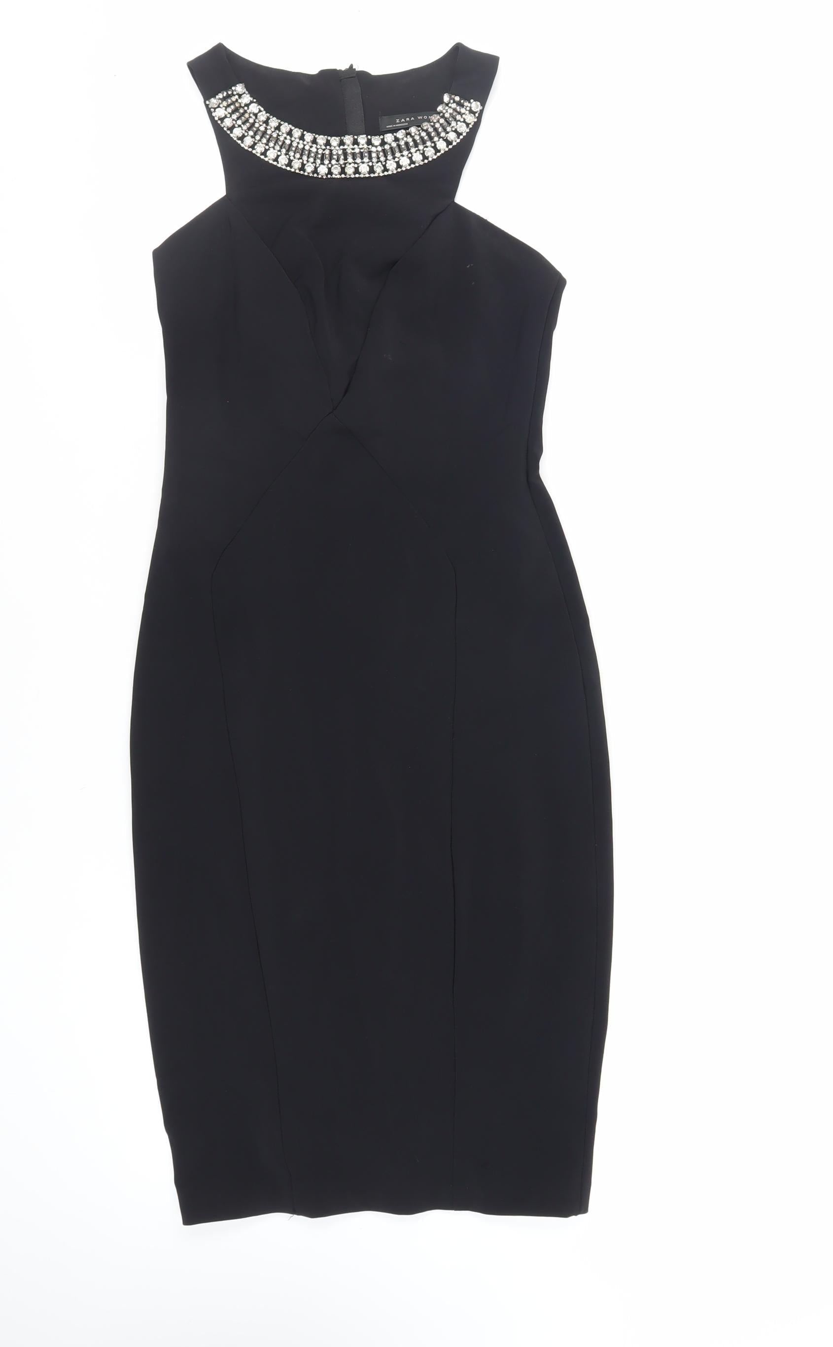 halter neck zara dress Zara Womens Black Polyester Pencil Dress Size S Halter Zip