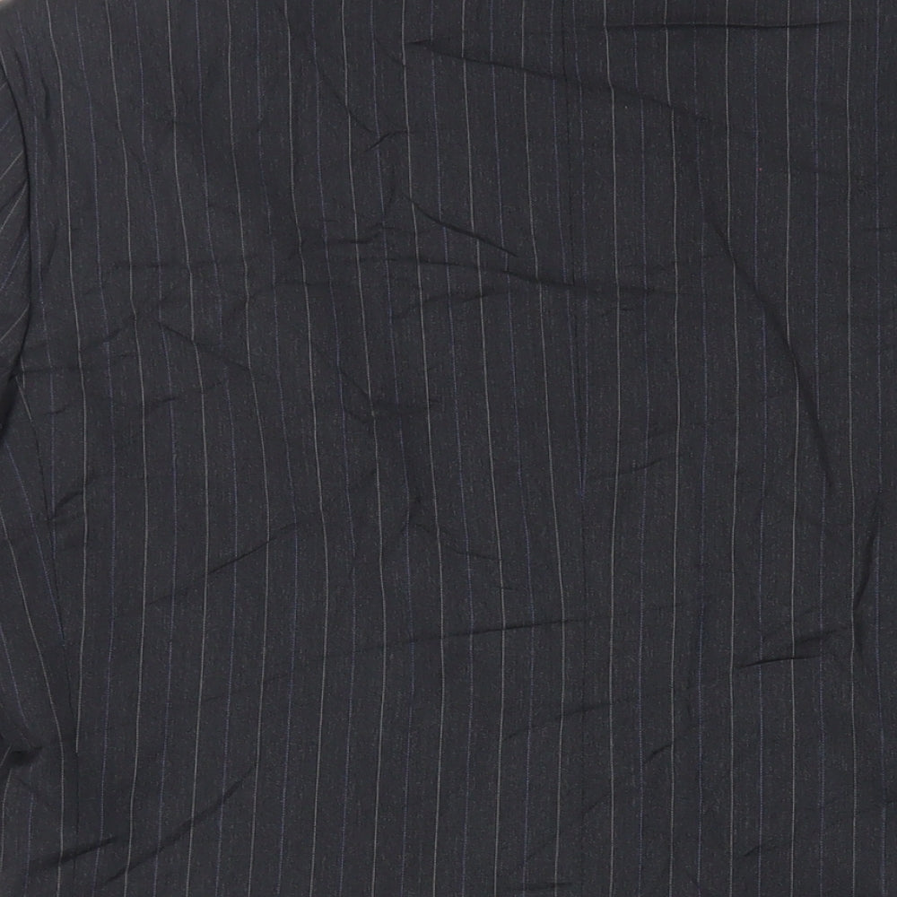 Geoffrey Beene Mens Grey Striped Wool Jacket Suit Jacket Size 38 Regular