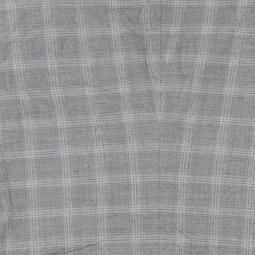 Burton Mens Grey Plaid Polyester Jacket Suit Jacket Size 42 Regular