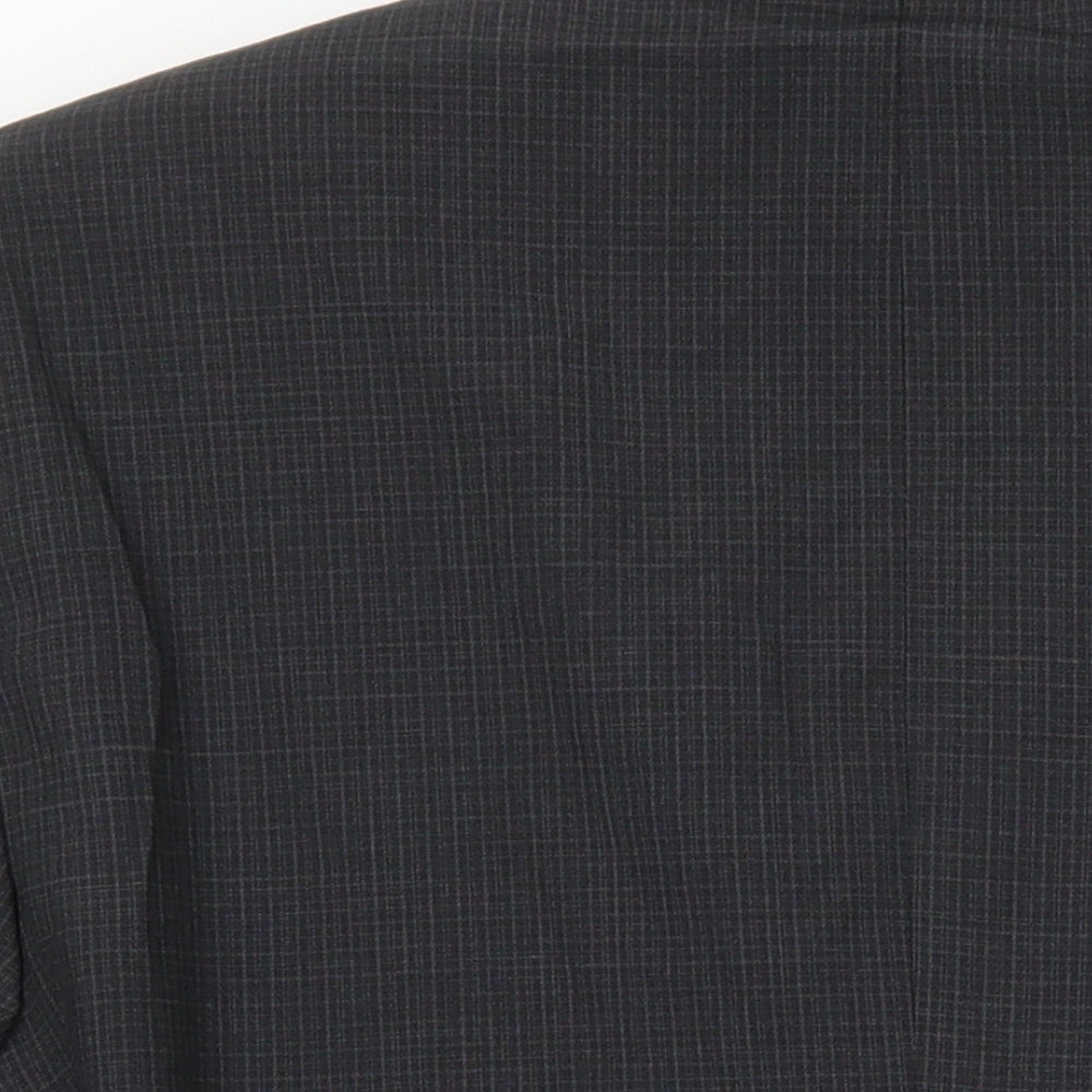 Marks & Spencer Mens Grey Check Wool Jacket Suit Jacket Size 38 Regular