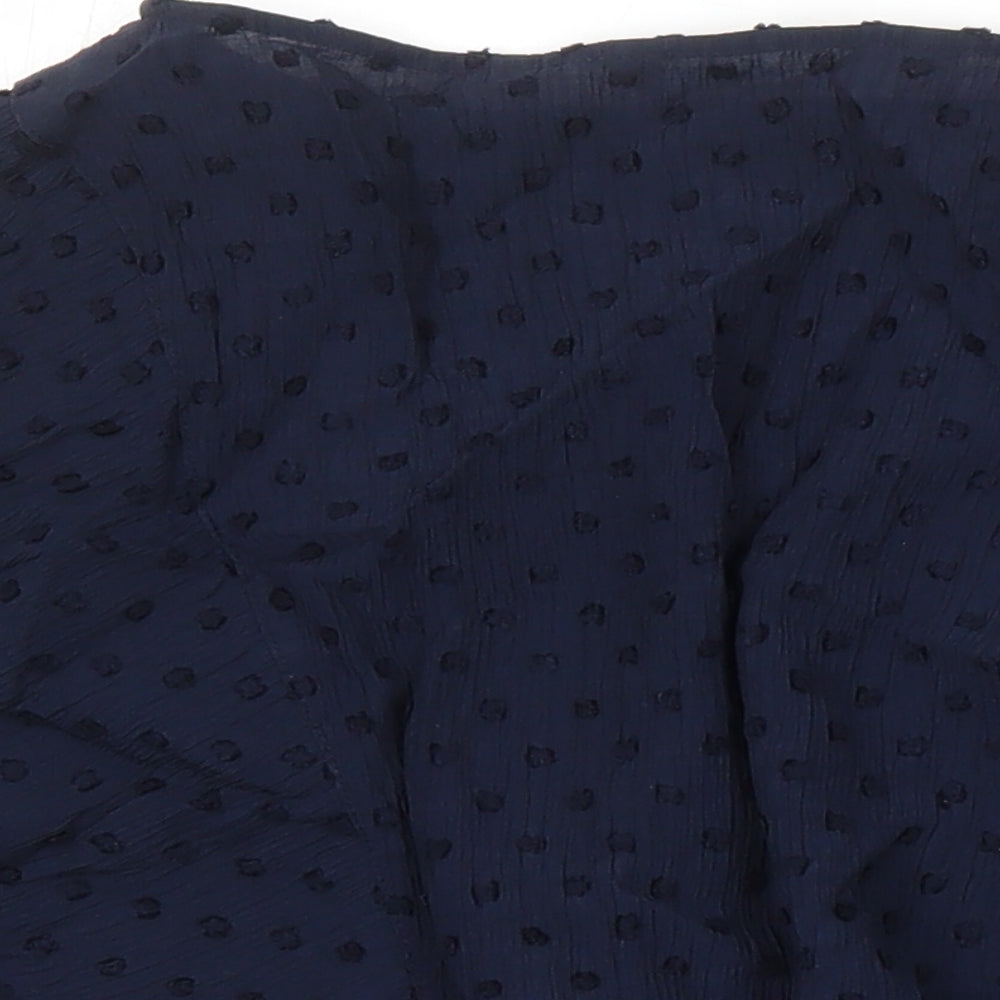 Zara Womens Blue Viscose Tunic Blouse Size XL Boat Neck