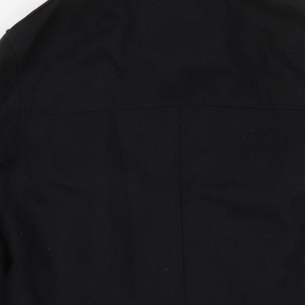 Twenty One Mens Black Overcoat Coat Size S Button