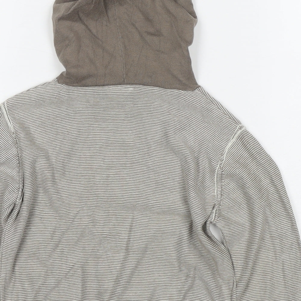 Next Boys Brown Cotton Pullover Hoodie Size 2-3 Years Zip - Logo