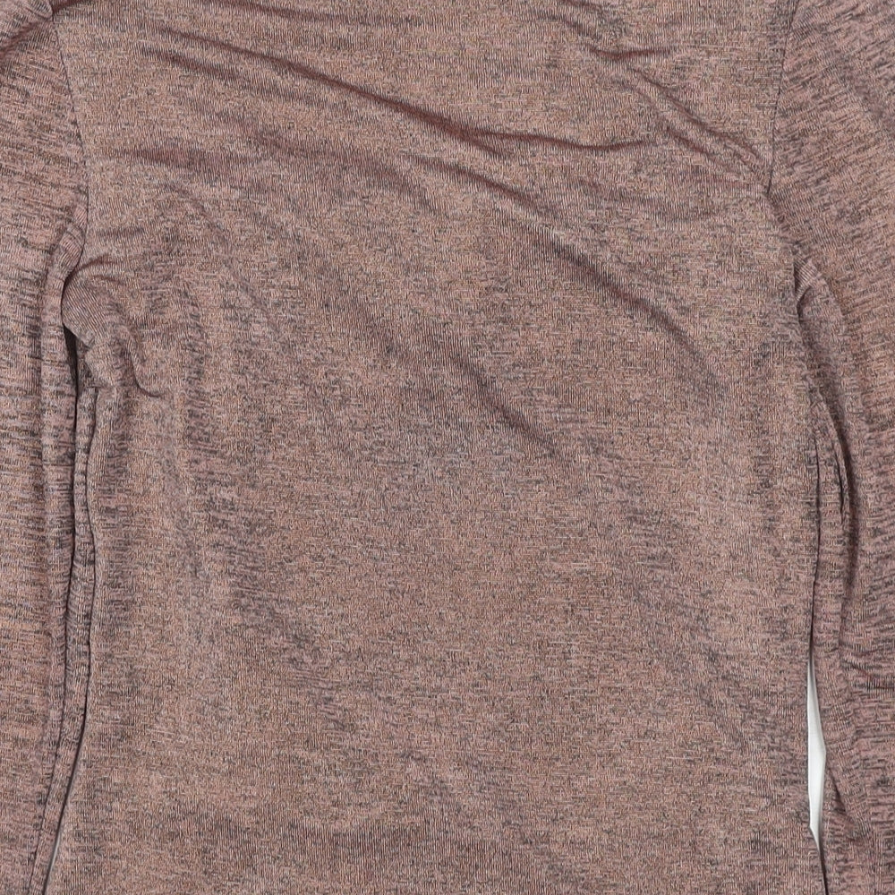 Roman Womens Beige Polyester Basic Blouse Size 10 Scoop Neck