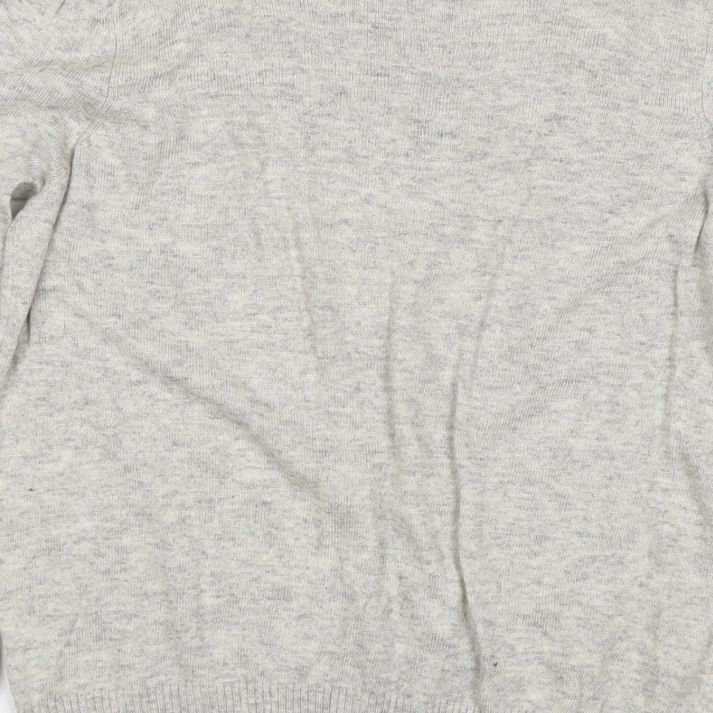 Marks & Spencer Womens Grey Round Neck Viscose Pullover Jumper Size 12
