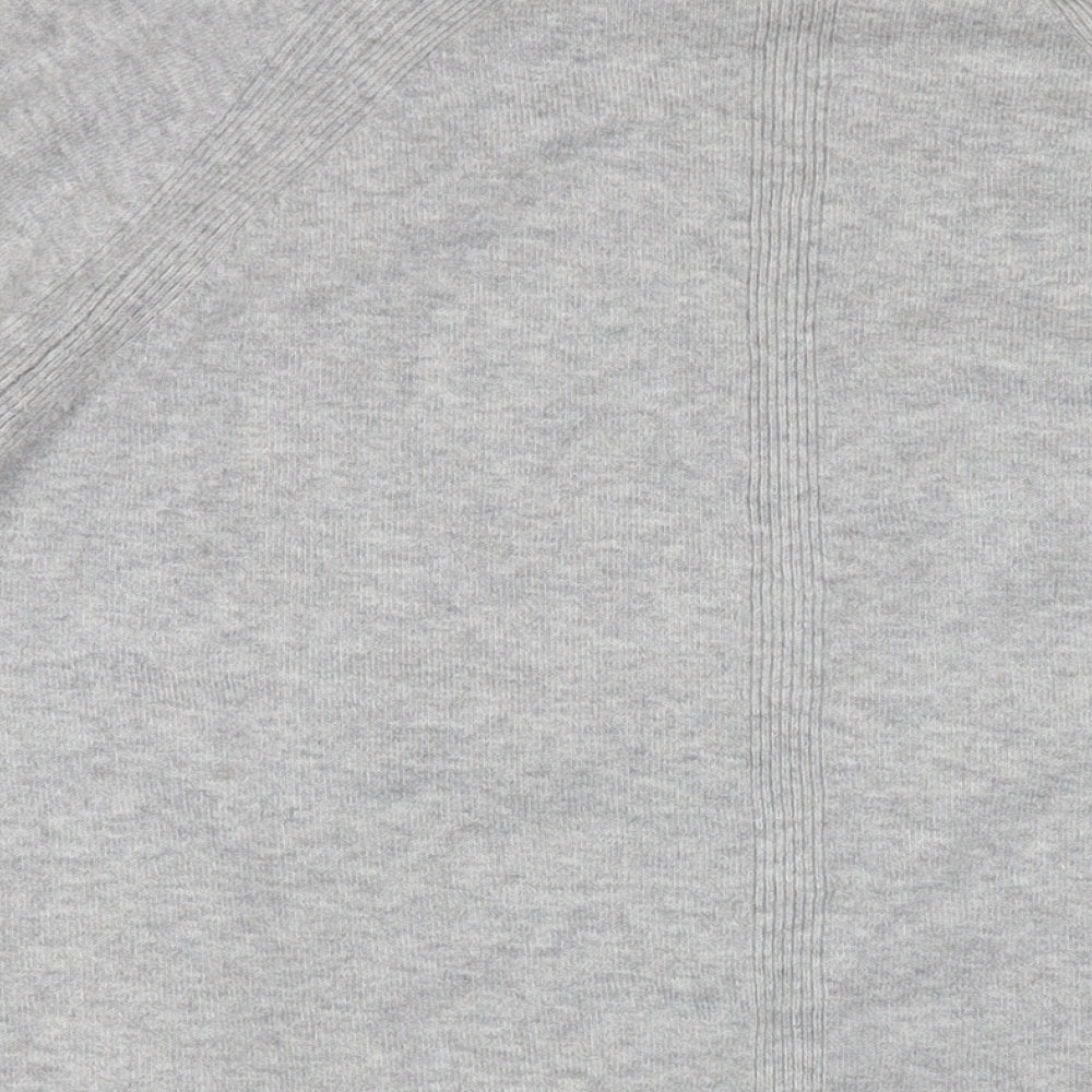 Marks & Spencer Womens Grey V-Neck Polyacrylate Fibre Cape Jumper Size M