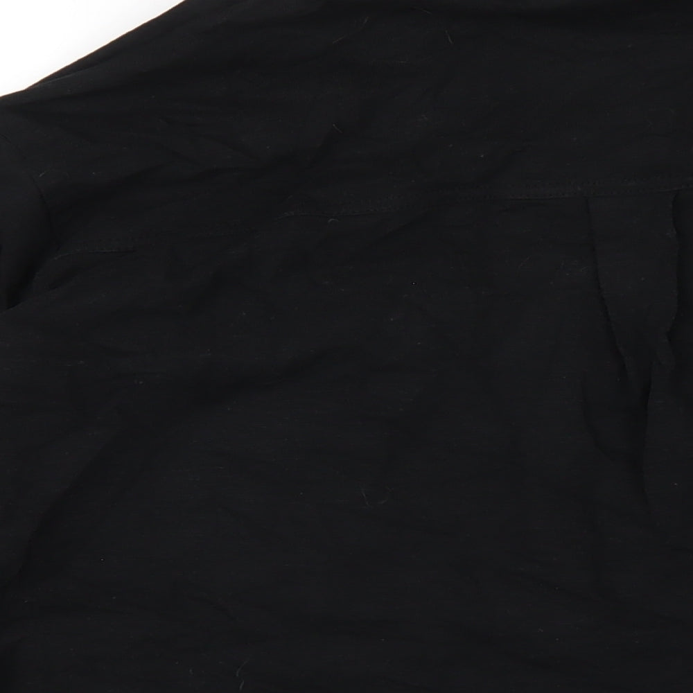 NEXT Womens Black Cotton Basic Button-Up Size 18 Round Neck