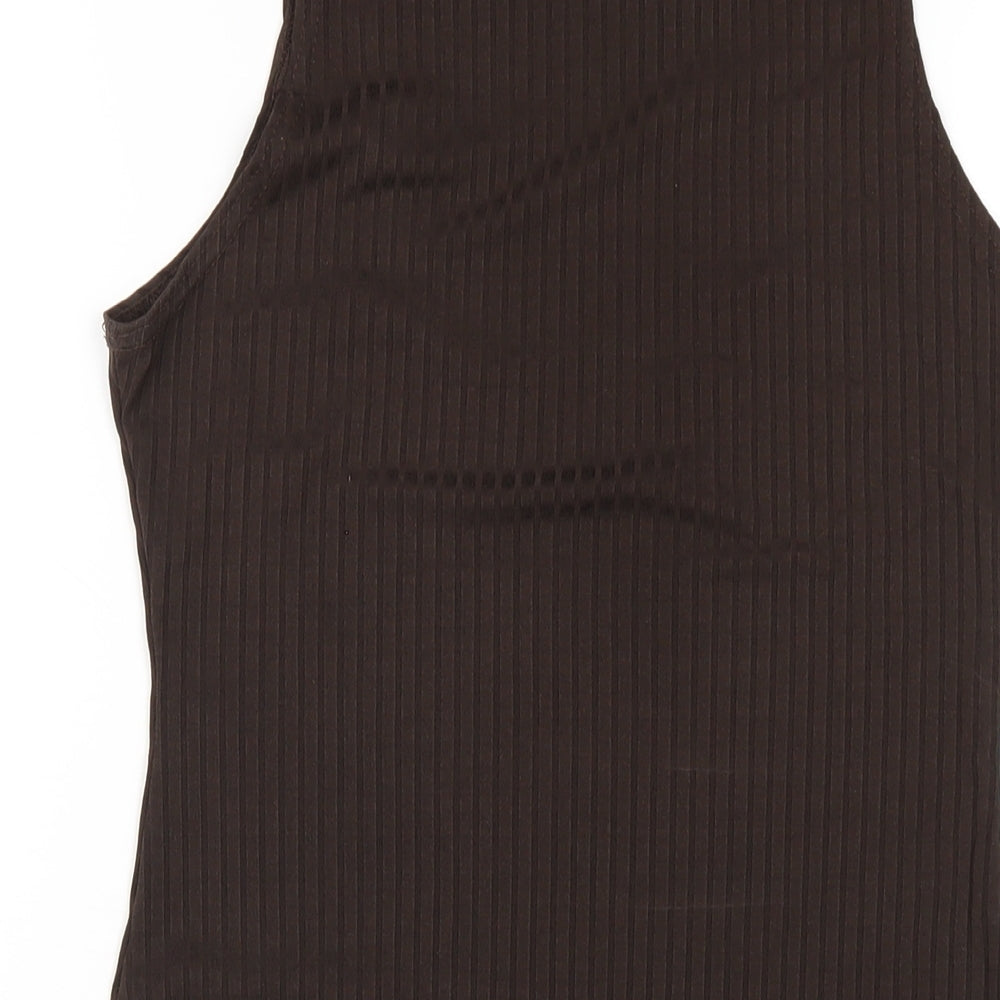 I SAW IT FIRST Womens Brown Polyester Bodycon Size 12 Roll Neck Pullover