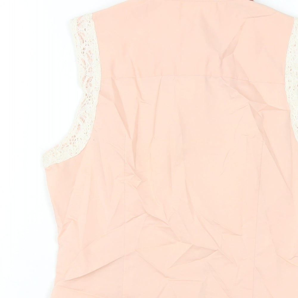 NEXT Womens Pink Cotton Basic Button-Up Size 6 Collared