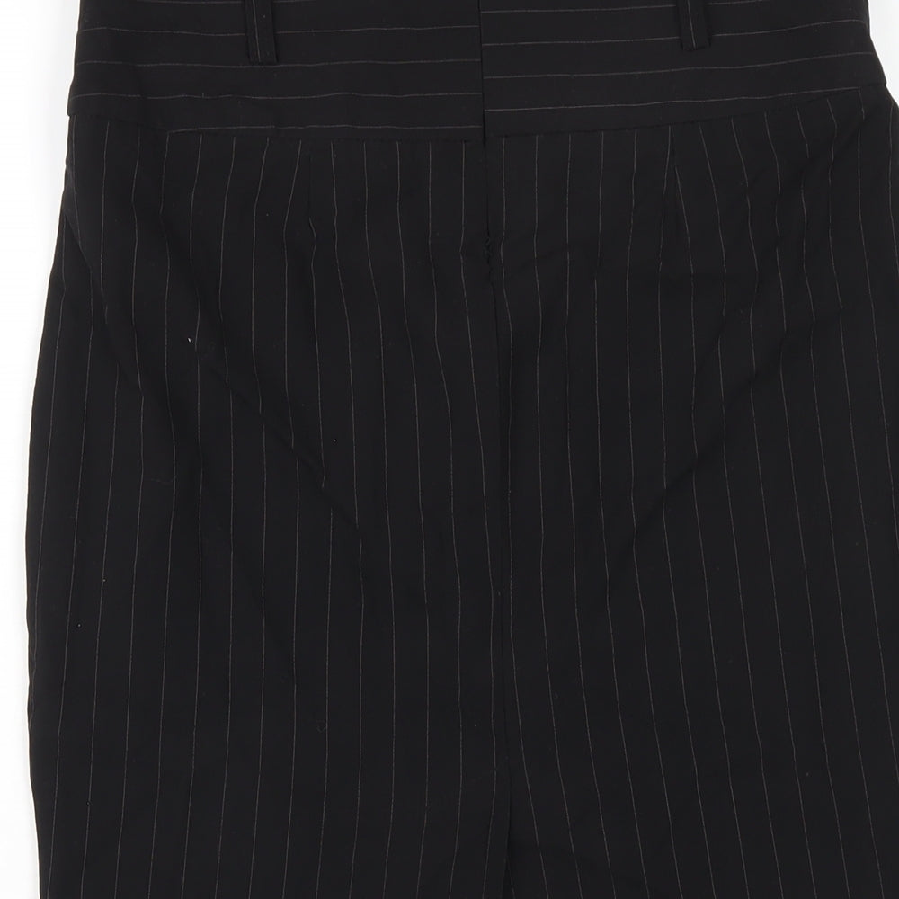 Select Womens Black Striped Polyester Straight & Pencil Skirt Size 10 Zip