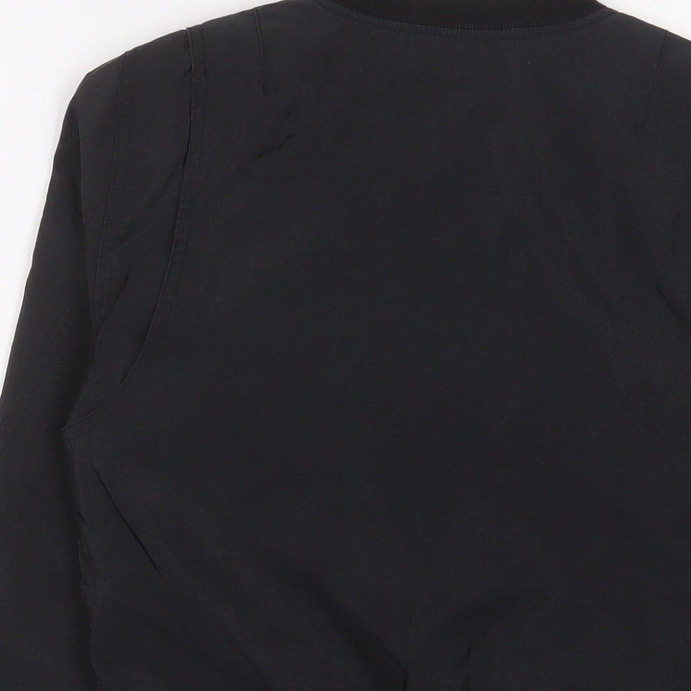 H&M Womens Black Bomber Jacket Jacket Size 6 Zip