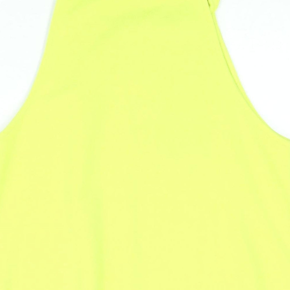 New Look Womens Yellow Polyester Camisole Blouse Size 12 Round Neck