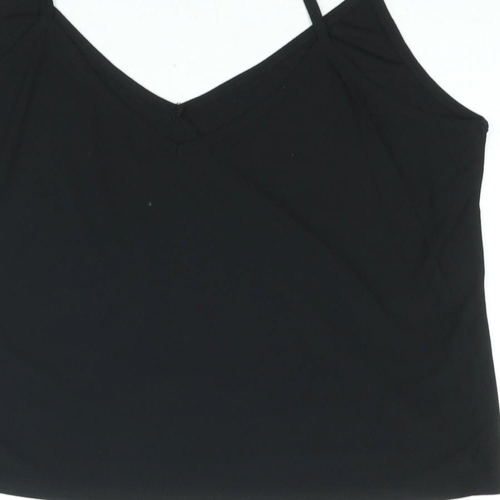 New Look Womens Black Polyester Camisole Blouse Size 14 V-Neck