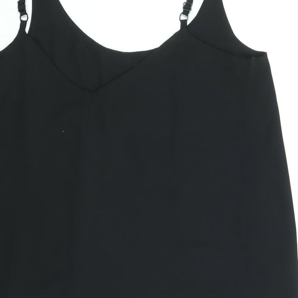 Miss Selfridge Womens Black Polyester Mini Size 8 Scoop Neck Pullover