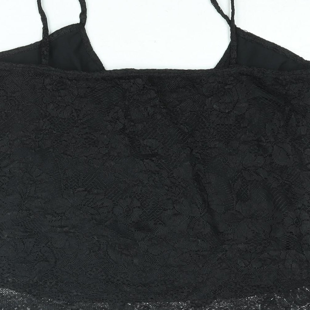 Berkertex Womens Black Polyester Camisole Blouse Size 16 Scoop Neck