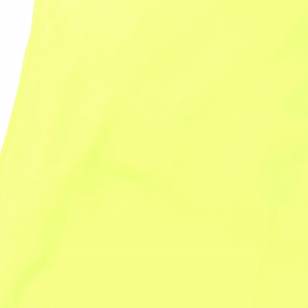 Warehouse Womens Yellow Polyester Maxi Size 14 Scoop Neck Pullover - Side Slits
