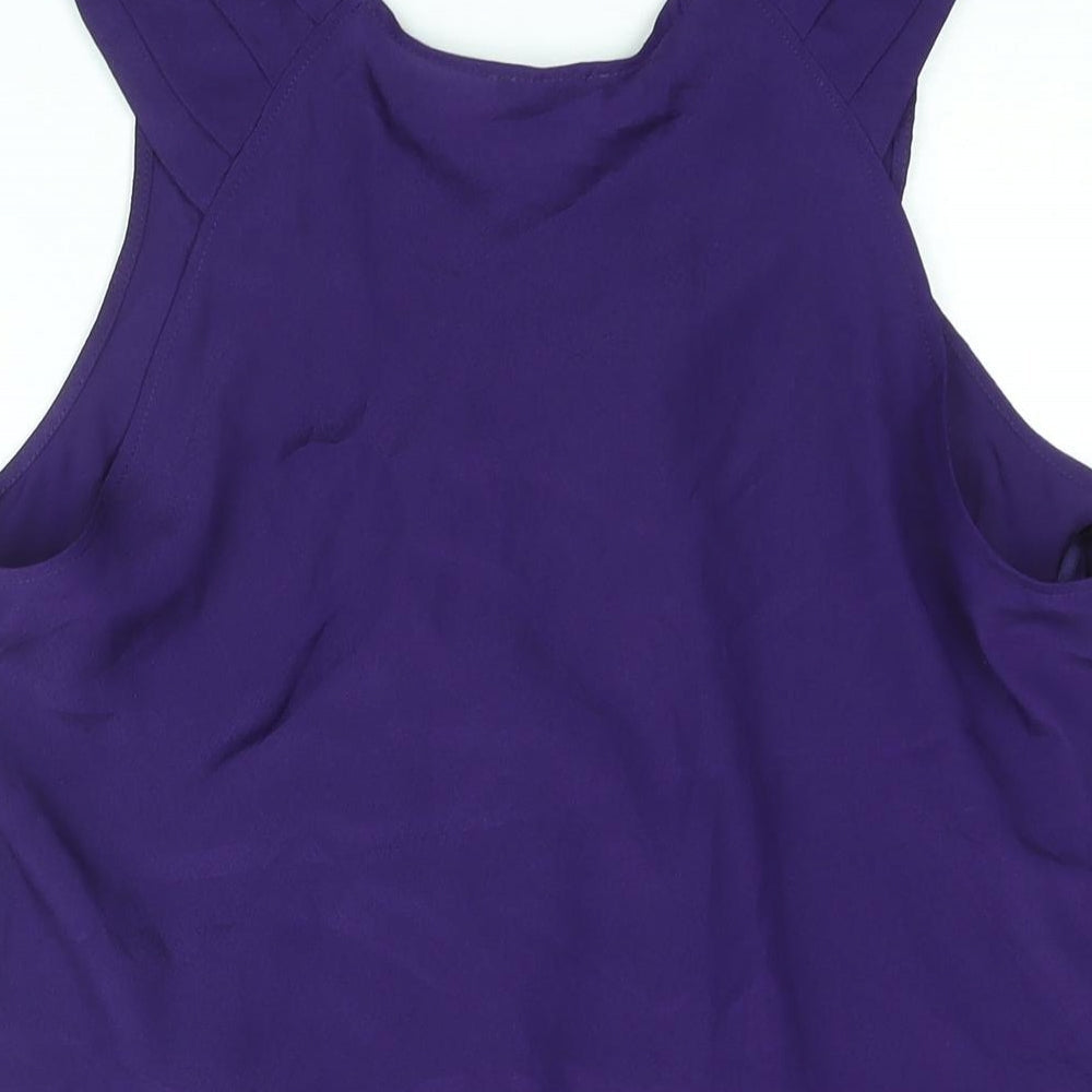 Marks & Spencer Womens Purple Polyester Camisole Blouse Size 14 Round Neck - Waterfall
