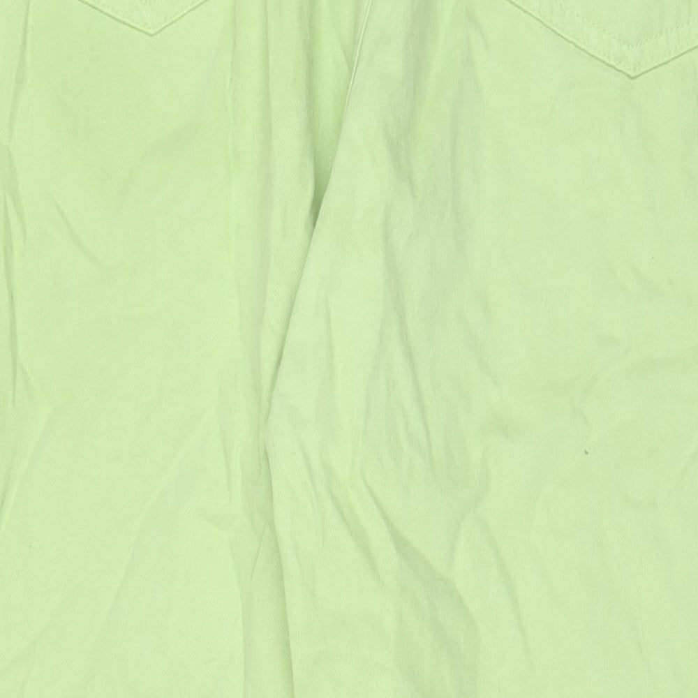 Collusion Womens Green Cotton Wide-Leg Jeans Size 20 L30 in Regular Zip