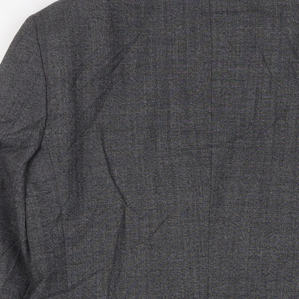 Burton Mens Grey Wool Jacket Suit Jacket Size 36 Regular