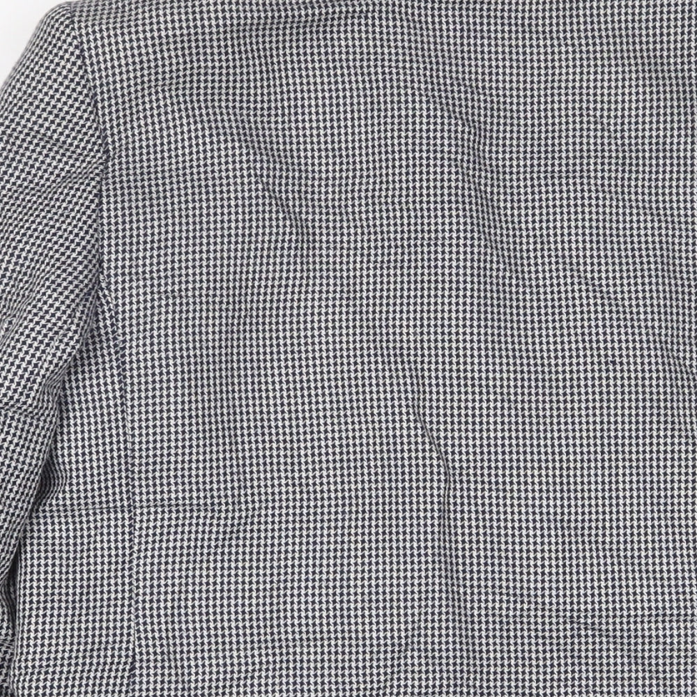 Julius Womens Blue Herringbone Jacket Blazer Size 16 Button