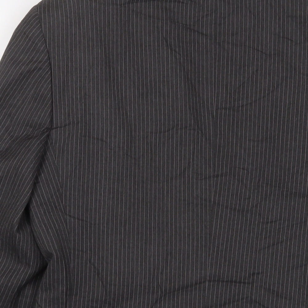 Marks & Spencer Mens Grey Striped Wool Jacket Suit Jacket Size 36 Regular